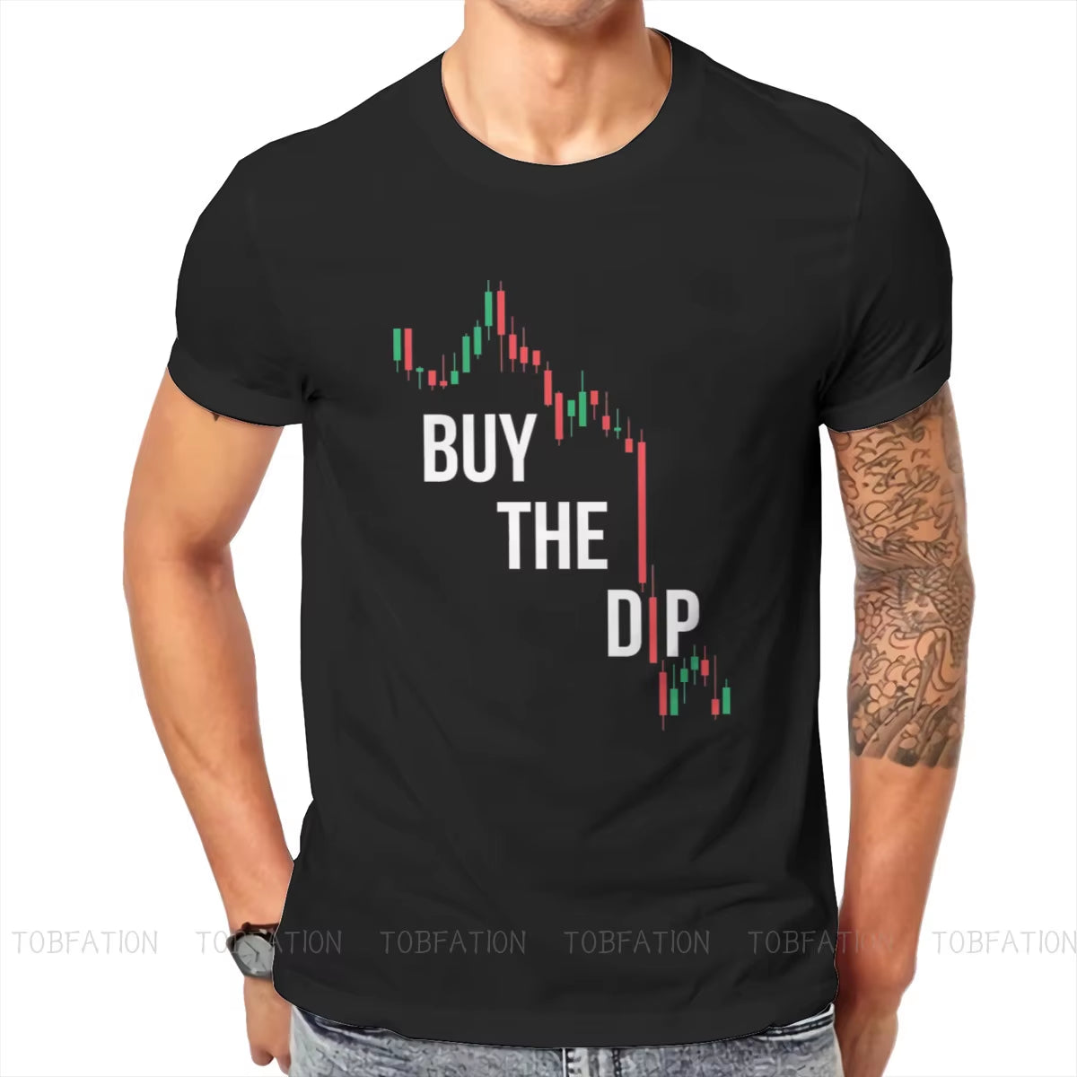 Buy the Dip BTFD Bitcoin Cryptocurrency Meme T Shirt Vintage Graphic Oversized O-Neck Tshirt Top Sell Harajuku Men'S Streetwear