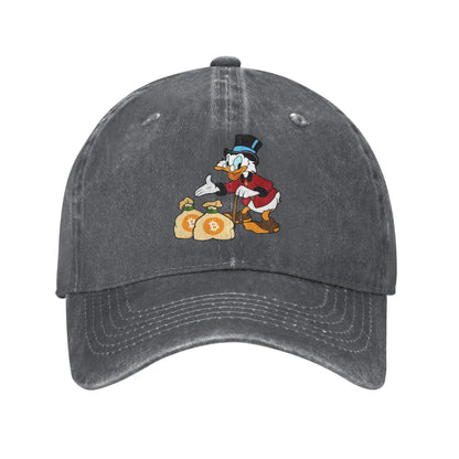 Scrooge Mcduck Picsou save Bitcoin Casual Baseball Cap Summer Donald Duck Trucker Hat Snapback Cap Female Male Y2K Baseball Caps