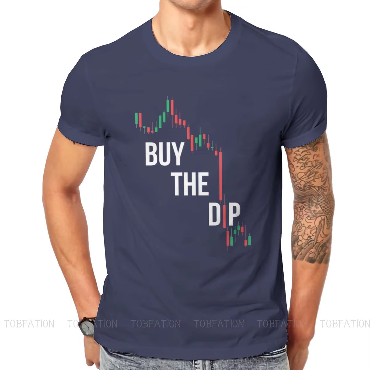 Buy the Dip BTFD Bitcoin Cryptocurrency Meme T Shirt Vintage Graphic Oversized O-Neck Tshirt Top Sell Harajuku Men'S Streetwear